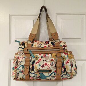 Lily Bloom Landon 3 Pocket Cat Lover Print Satchel. Sustainable Eco Friendly Fun
